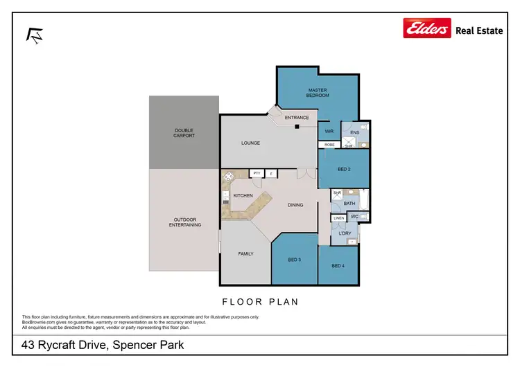 Floorplan of Homely house listing, 43 Rycraft Drive, Spencer Park WA 6330