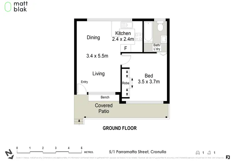 Floorplan of Homely unit listing, 5/1 Parramatta Street, Cronulla NSW 2230