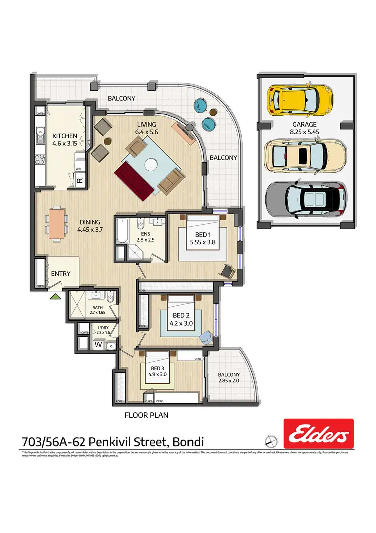 Floorplan of Homely apartment listing, 703/56A-62 Penkivil Street, Bondi NSW 2026