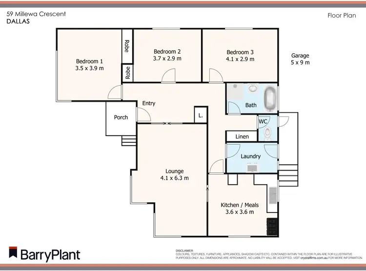 Floorplan of Homely house listing, 59 Millewa Crescent, Dallas VIC 3047