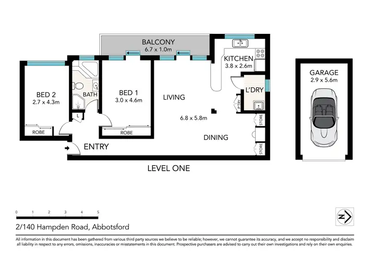 Floorplan of Homely apartment listing, 2/140 Hampden Road, Abbotsford NSW 2046