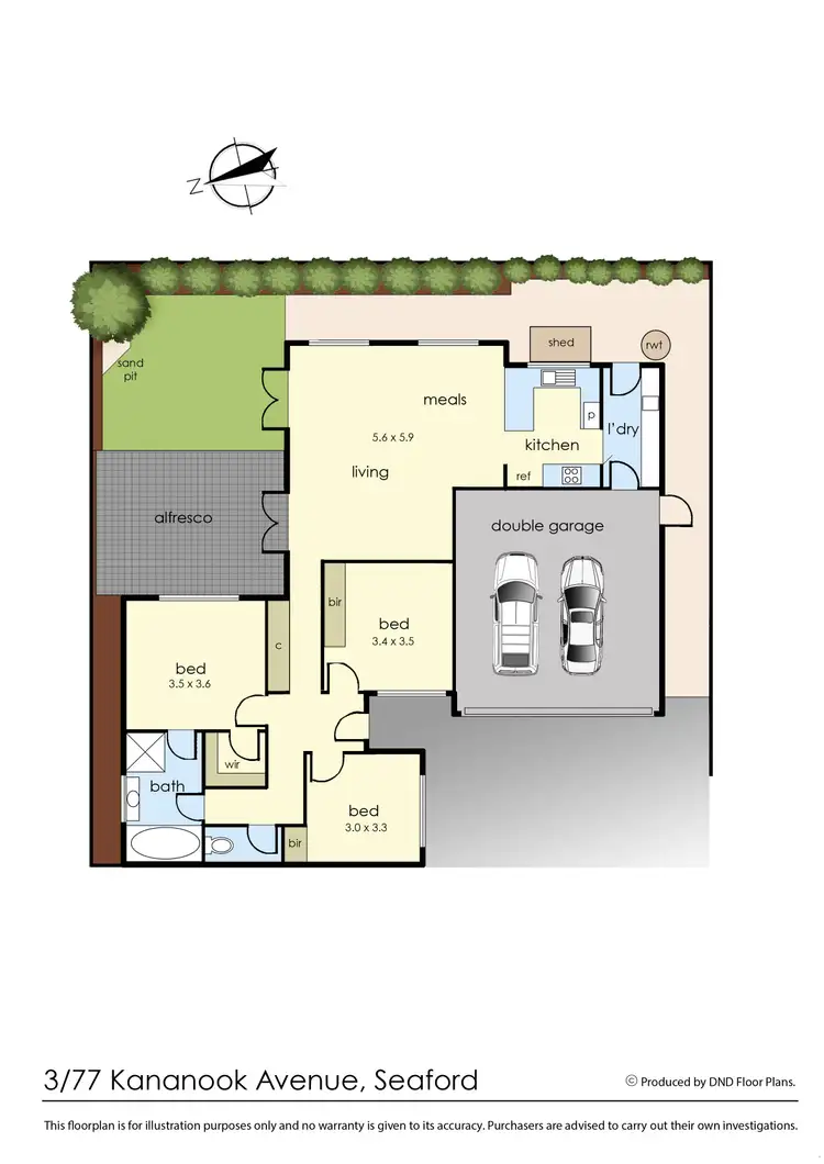 Floorplan of Homely unit listing, 3/77 Kananook Avenue, Seaford VIC 3198