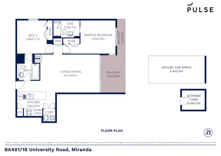 Floorplan of Homely apartment listing, BA401/18 University Road, Miranda NSW 2228