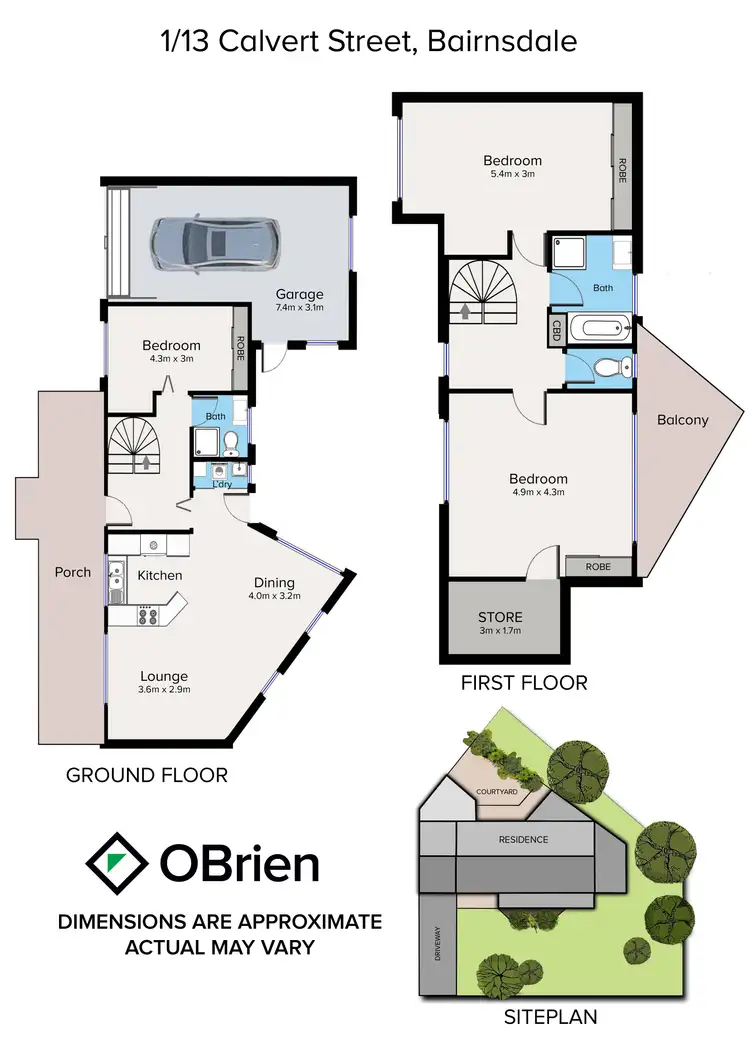 Floorplan of Homely townhouse listing, 1/13 Calvert Street, Bairnsdale VIC 3875