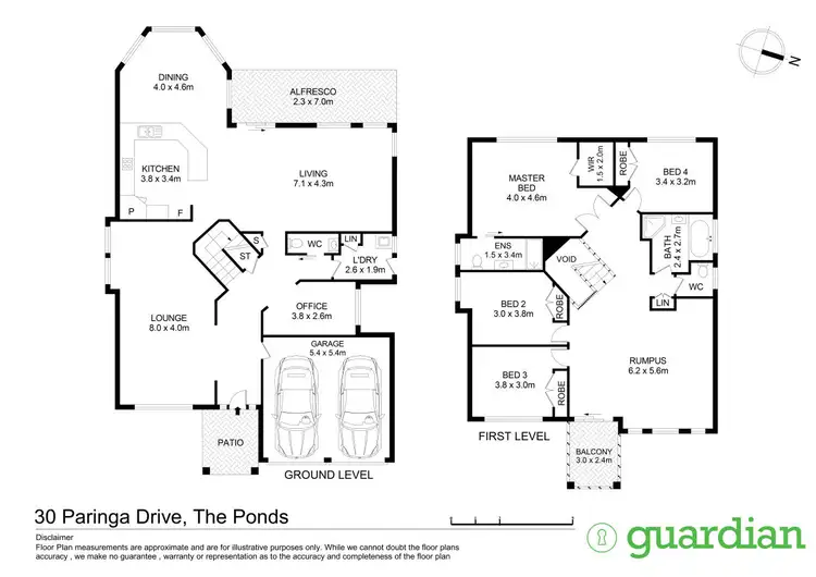 Floorplan of Homely house listing, 30 Paringa Drive, The Ponds NSW 2769