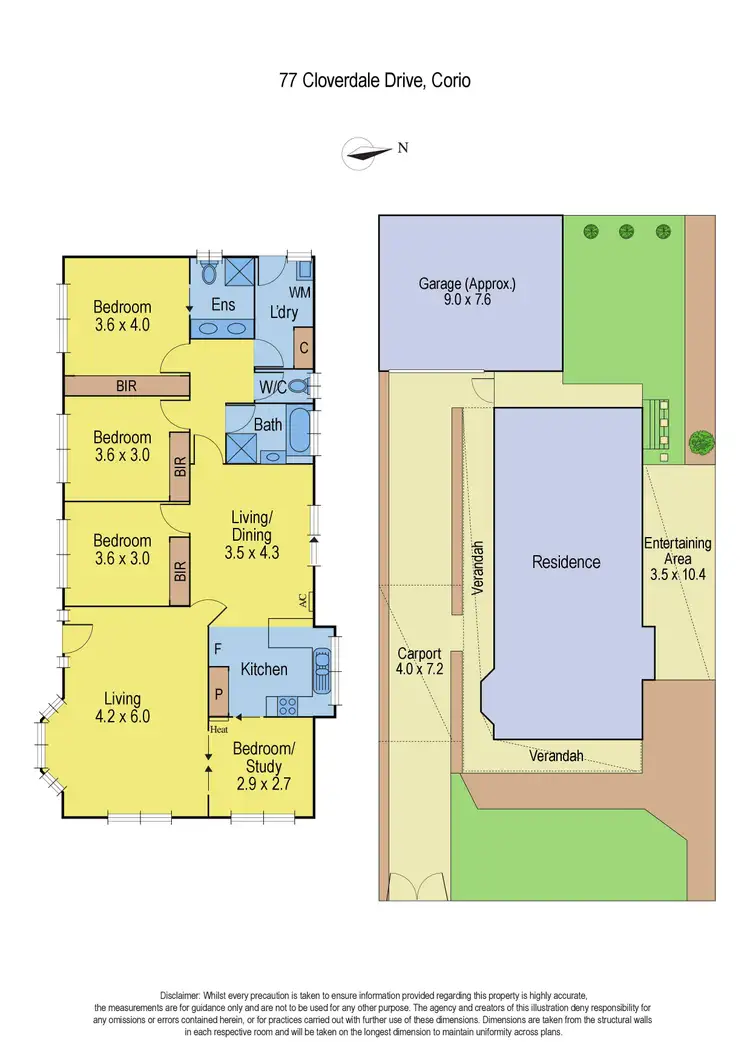 Floorplan of Homely house listing, 77 Cloverdale Drive, Corio VIC 3214