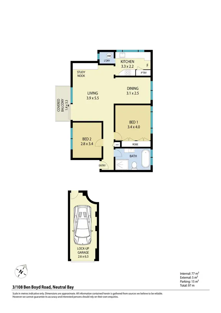 Floorplan of Homely apartment listing, 3/108 Ben Boyd Road, Neutral Bay NSW 2089