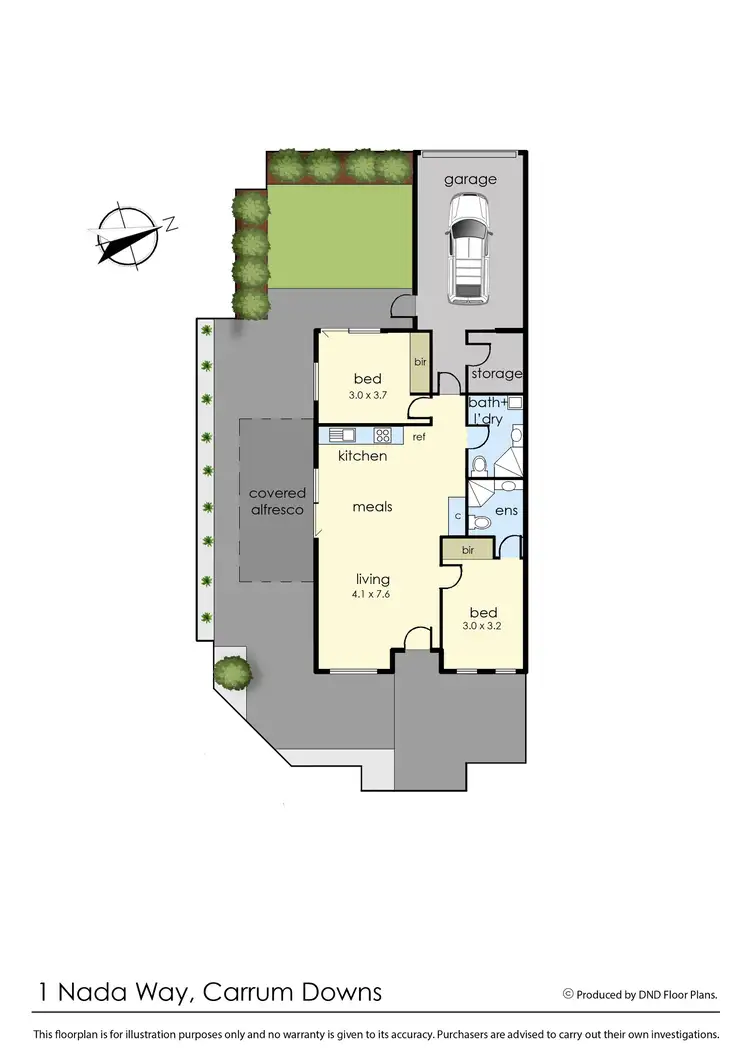 Floorplan of Homely unit listing, 1 Nada Way, Carrum Downs VIC 3201