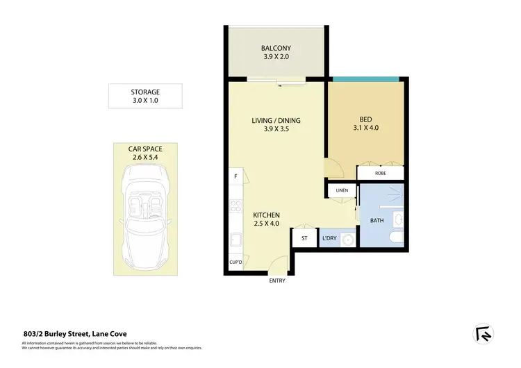 Floorplan of Homely apartment listing, 803/2 Burley Street, Lane Cove NSW 2066