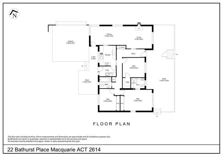 Floorplan of Homely house listing, 22 Bathurst Place, Macquarie ACT 2614