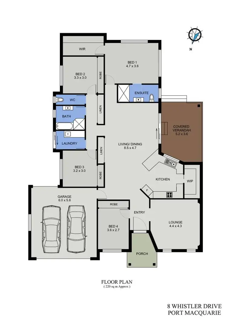 Floorplan of Homely house listing, 8 Whistler Drive, Port Macquarie NSW 2444