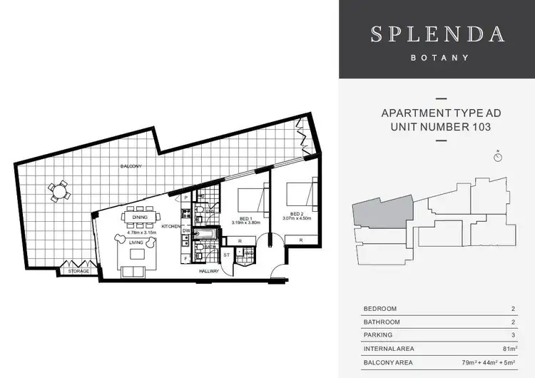 Floorplan of Homely apartment listing, 103/1445-1447 Botany Road, Botany NSW 2019
