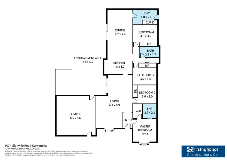 Floorplan of Homely house listing, 1074 Glanville Road, Kanyapella, Echuca VIC 3564