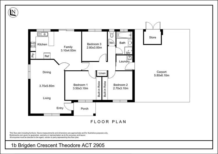 Floorplan of Homely house listing, 1b Brigden Crescent, Theodore ACT 2905