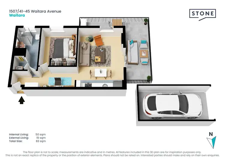 Floorplan of Homely apartment listing, 1507/41-45 Waitara Avenue, Waitara NSW 2077