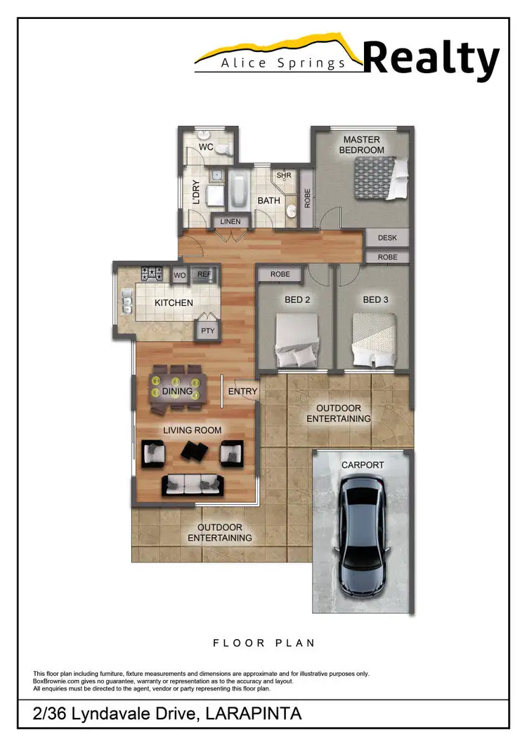 Floorplan of Homely semi-detached listing, 2/36 Lyndavale Drive, Larapinta NT 875
