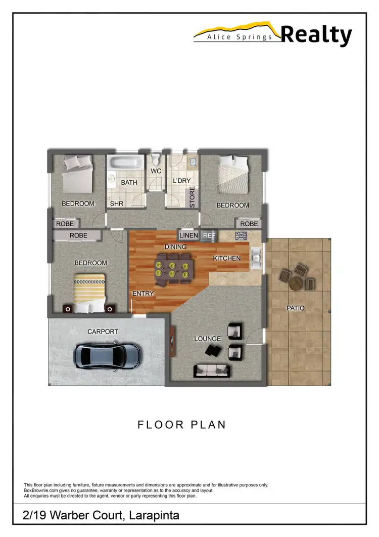 Floorplan of Homely semi-detached listing, 2/19 Warber Court, Larapinta NT 875