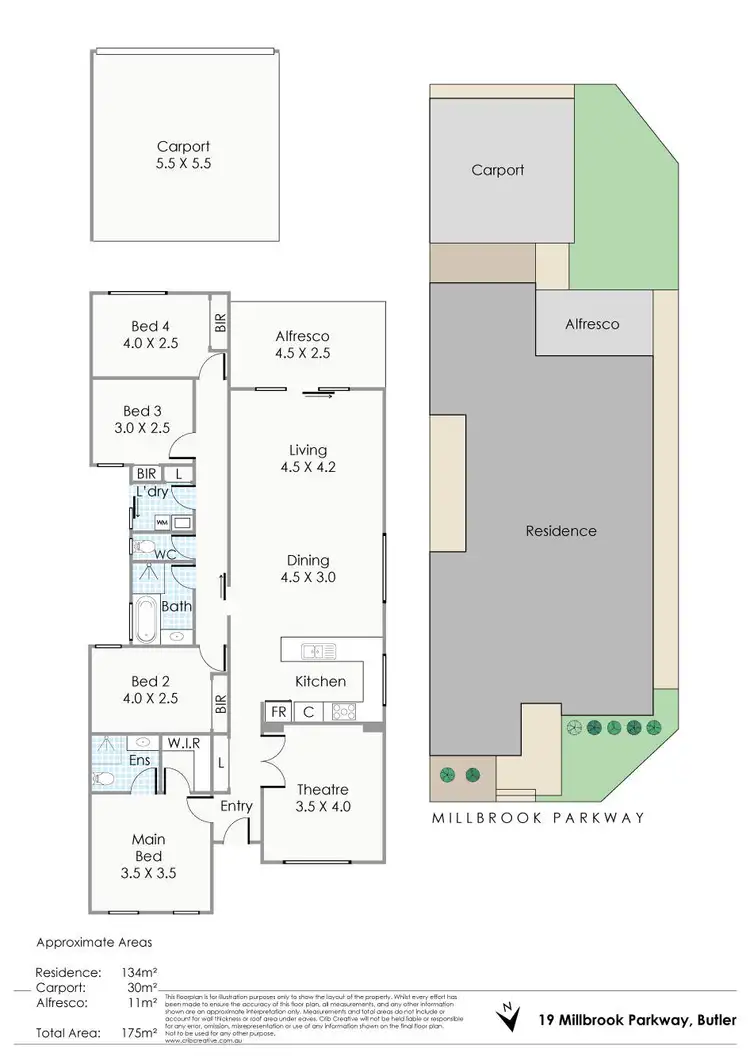 Floorplan of Homely house listing, 19 Millbrook Parkway, Butler WA 6036