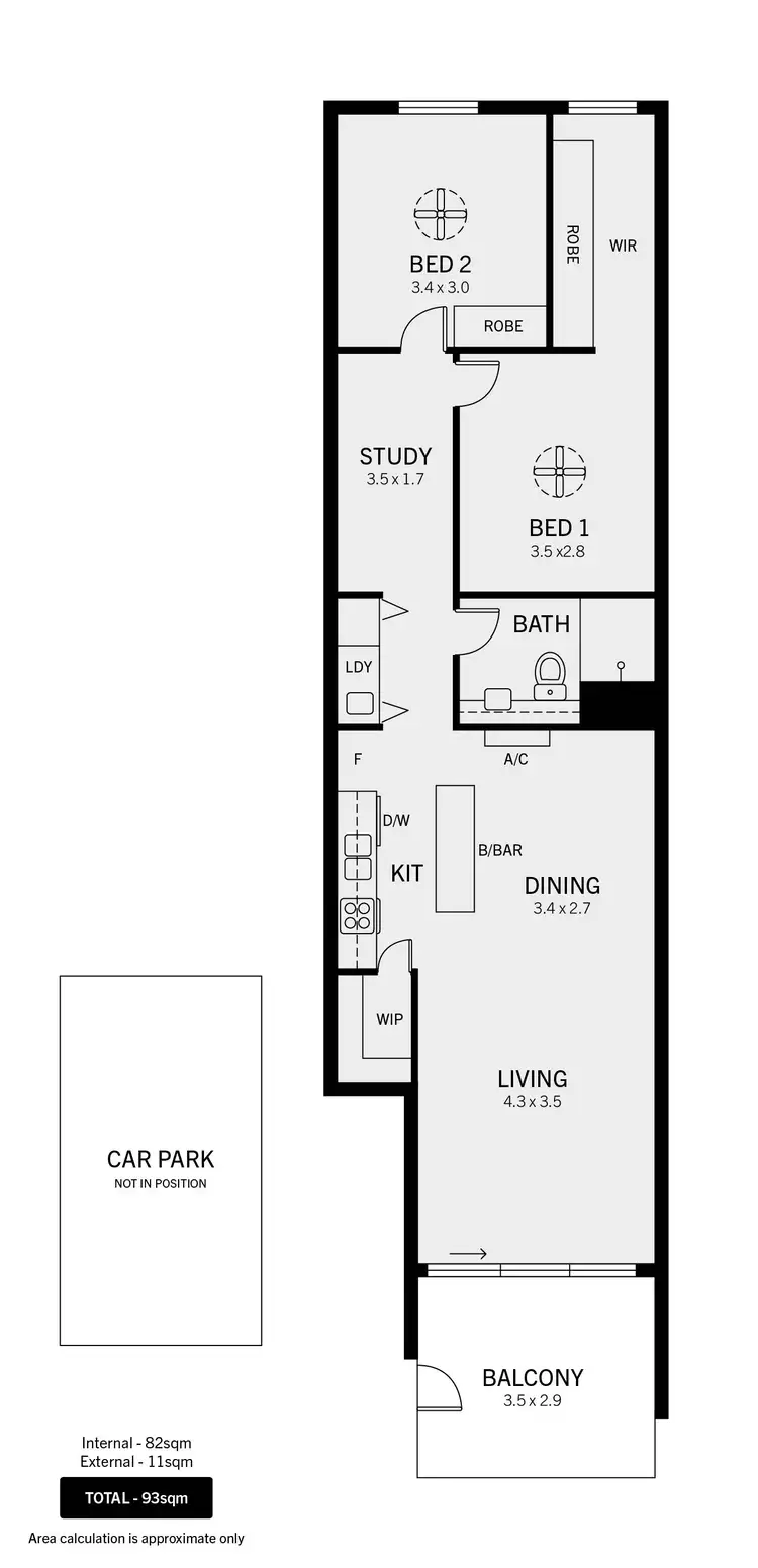 Floorplan of Homely apartment listing, 3/30 Gilbert Street, Adelaide SA 5000