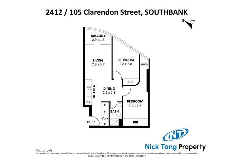 Floorplan of Homely apartment listing, 2412/105 Clarendon Street, Southbank VIC 3006