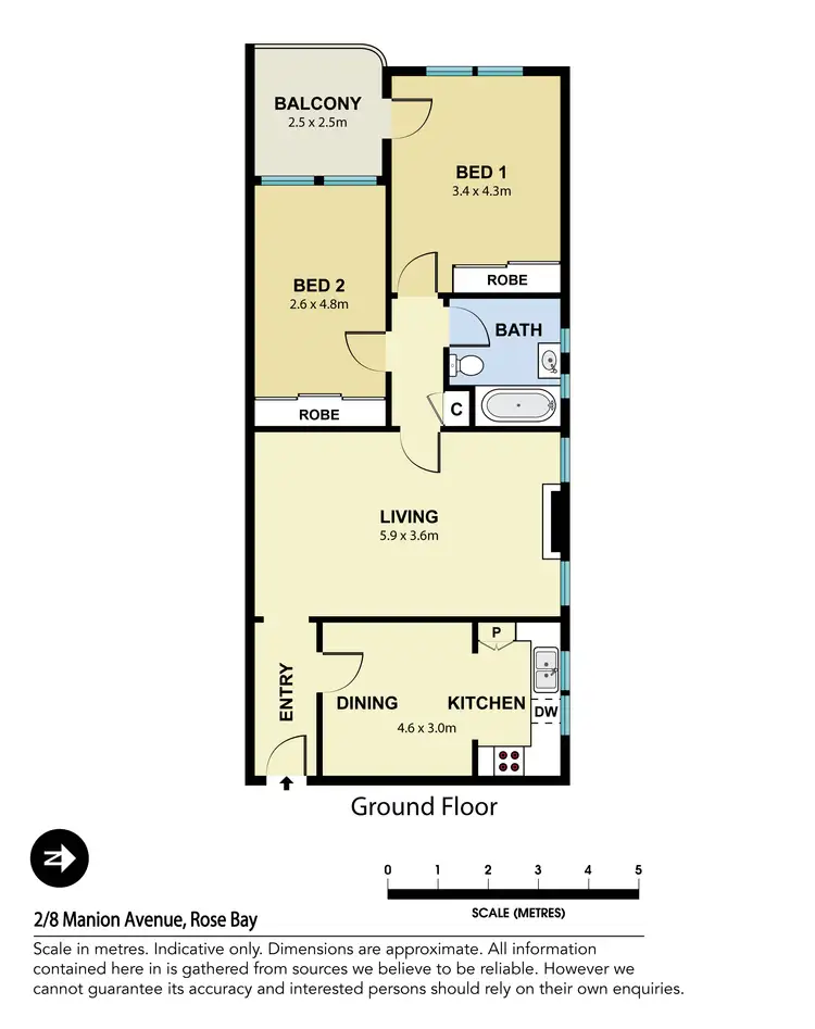 Floorplan of Homely apartment listing, 2/8 Manion Avenue, Rose Bay NSW 2029