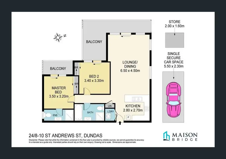 Floorplan of Homely apartment listing, 24/8 St Andrews Street, Dundas NSW 2117