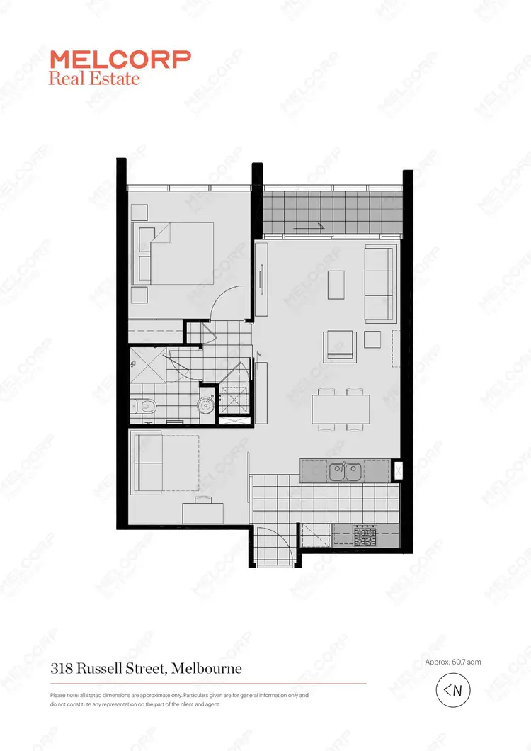 Floorplan of Homely apartment listing, 1407/318 Russell Street, Melbourne VIC 3000
