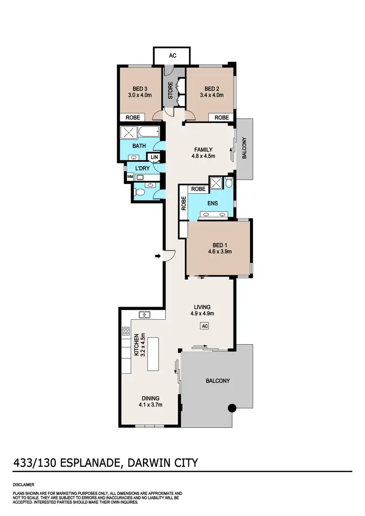 Floorplan of Homely unit listing, 433/130 Esplanade, Darwin City NT 800