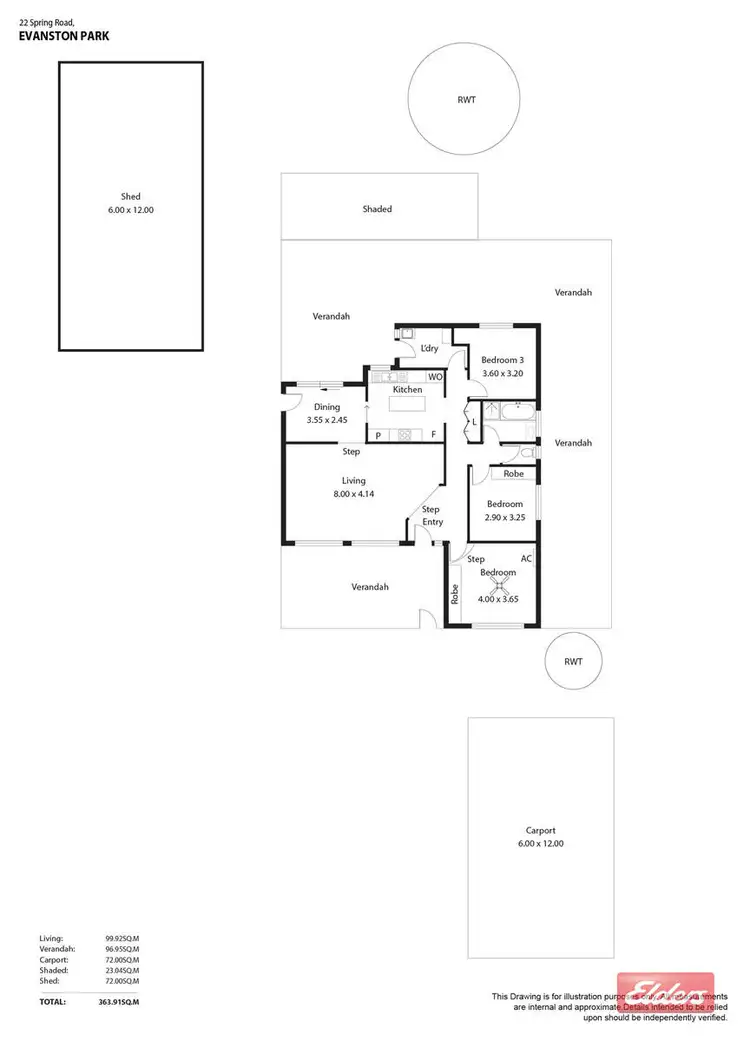Floorplan of Homely house listing, 22 Spring Road, Evanston Park SA 5116