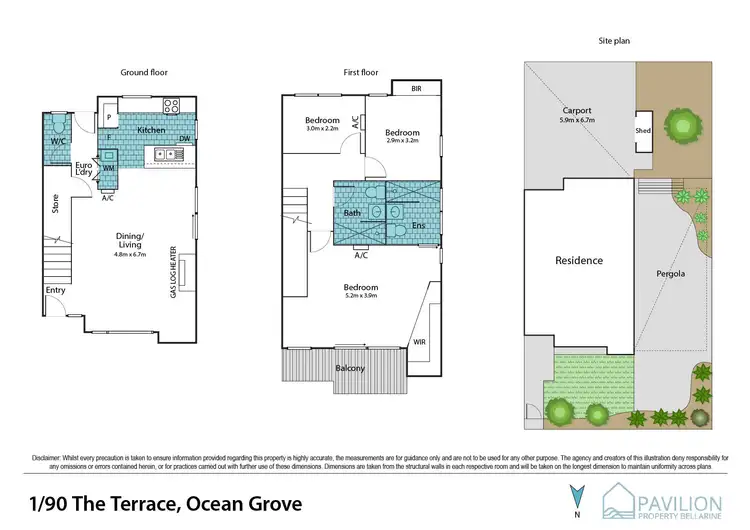 Floorplan of Homely townhouse listing, 1/90 The Terrace, Ocean Grove VIC 3226