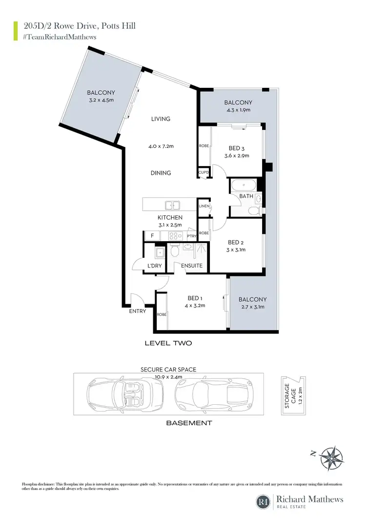 Floorplan of Homely apartment listing, 205D/2 Rowe Drive, Potts Hill NSW 2143