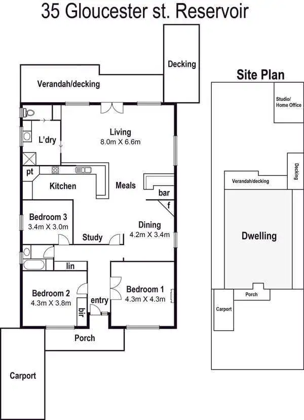 Floorplan of Homely house listing, 35 Gloucester Street, Reservoir VIC 3073