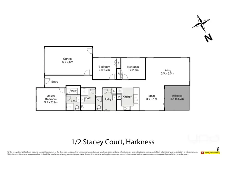 Floorplan of Homely house listing, 1/2 Stacey Court, Harkness VIC 3337