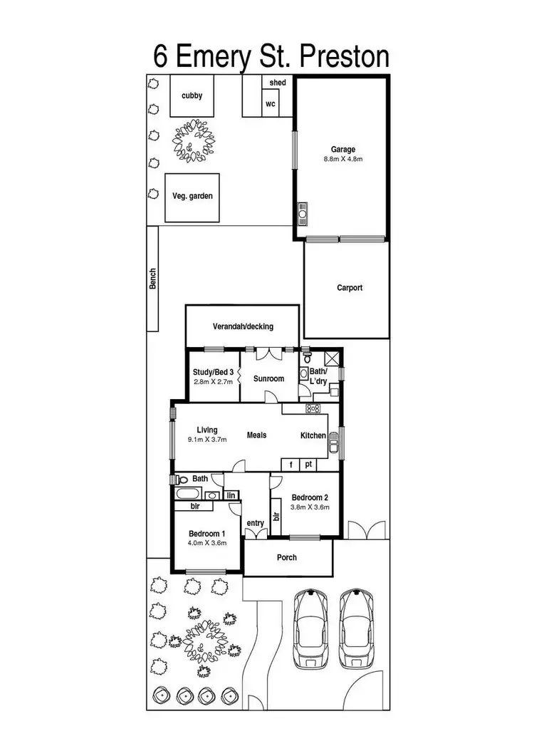 Floorplan of Homely house listing, 6 Emery Street, Preston VIC 3072