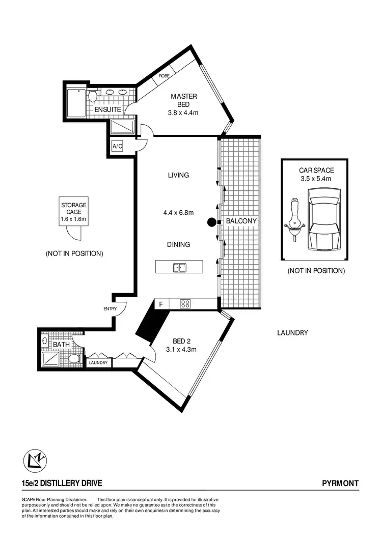 Floorplan of Homely apartment listing, 15E/2 Distillery Drive, Pyrmont NSW 2009