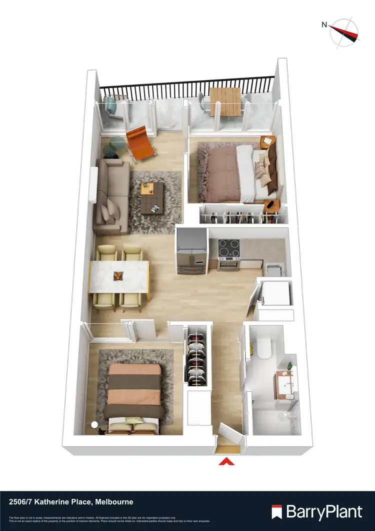 Floorplan of Homely apartment listing, 2506/7 Katherine Place, Melbourne VIC 3000