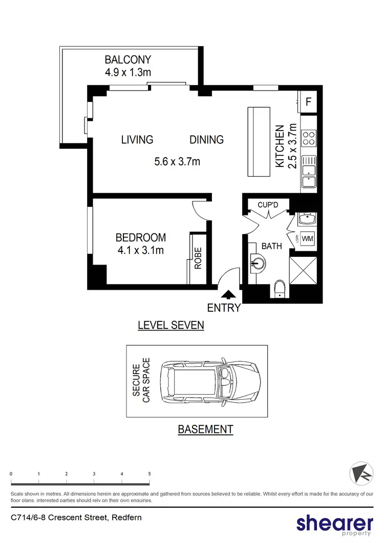 Floorplan of Homely unit listing, C714/6-8 Crescent Street, Redfern NSW 2016