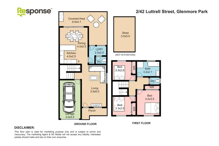 Floorplan of Homely townhouse listing, 2/42 Luttrell Street, Glenmore Park NSW 2745