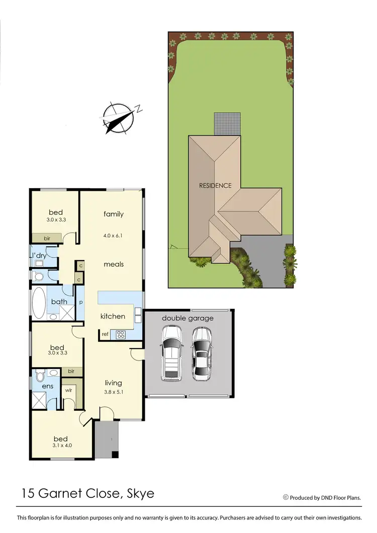 Floorplan of Homely house listing, 15 Garnet Close, Skye VIC 3977