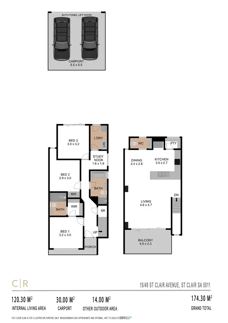 Floorplan of Homely townhouse listing, 15/49 St Clair Avenue, St Clair SA 5011