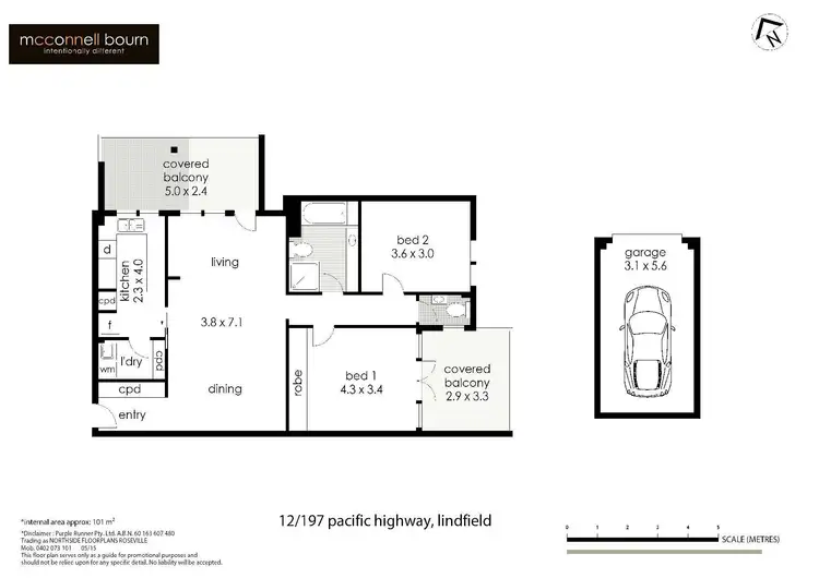 Floorplan of Homely apartment listing, 12/197 Pacific Highway, Lindfield NSW 2070