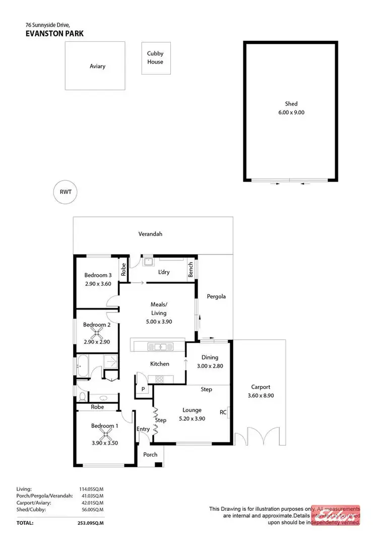 Floorplan of Homely house listing, 76 Sunnyside Drive, Evanston Park SA 5116