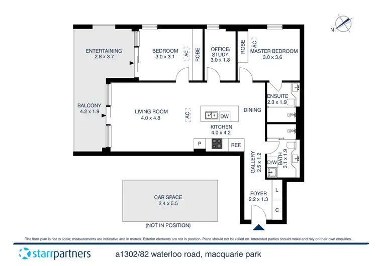 Floorplan of Homely apartment listing, A1302/82 Waterloo Road, Macquarie Park NSW 2113