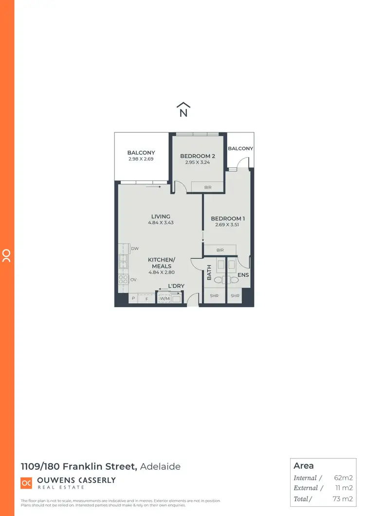 Floorplan of Homely apartment listing, 1109/180 Franklin Street, Adelaide SA 5000