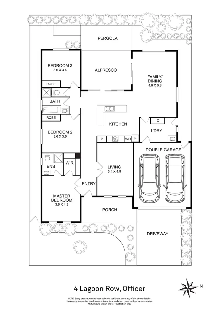 Floorplan of Homely house listing, 4 Lagoon Row, Officer VIC 3809