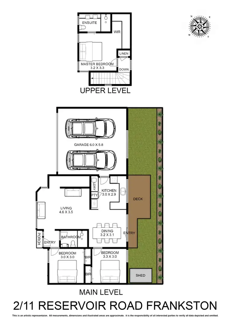 Floorplan of Homely townhouse listing, 1/11 Reservoir Road, Frankston VIC 3199