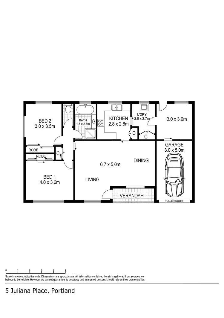 Floorplan of Homely unit listing, 5 Juliani Place, Portland VIC 3305