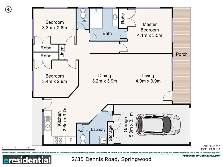 Floorplan of Homely townhouse listing, 2/35 Dennis Road, Springwood QLD 4127