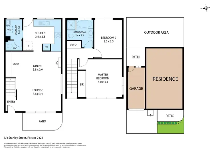 Floorplan of Homely townhouse listing, 3/4 Stanley Street, Forster NSW 2428