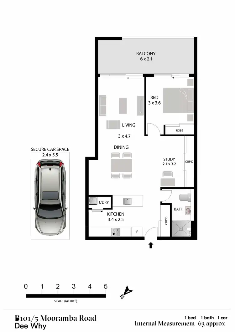 Floorplan of Homely apartment listing, B101/5 Mooramba Road, Dee Why NSW 2099